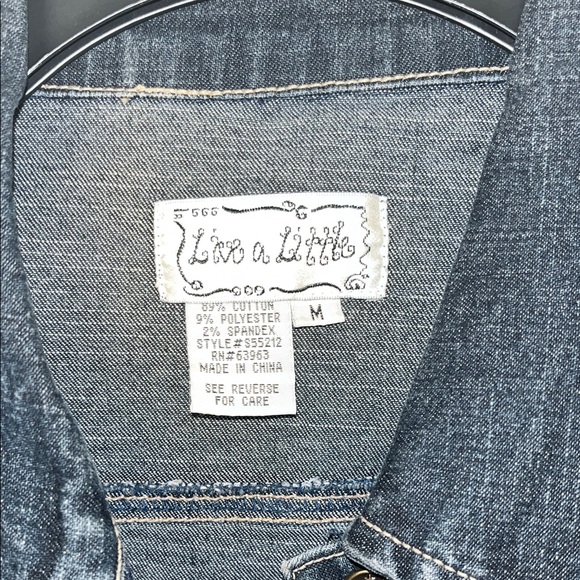 Live a Little Dark Blue Jean Jacket - Picture 2 of 6